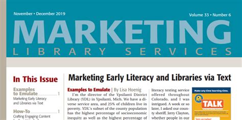 marketing library services newsletter