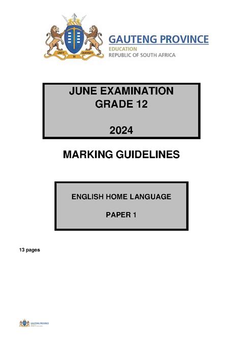 Marking Guidelines And Memorandum Grade 12