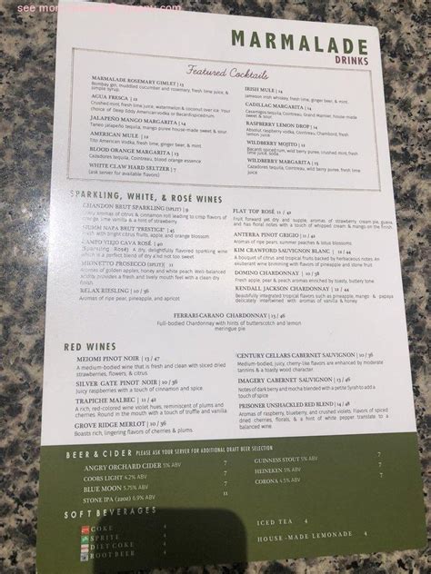Marmalade And Co. Menu