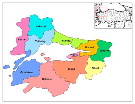 marmara bölgesi illeri haritası