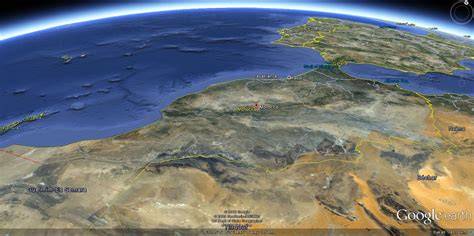 Large detailed satellite map (satellite image) of Morocco