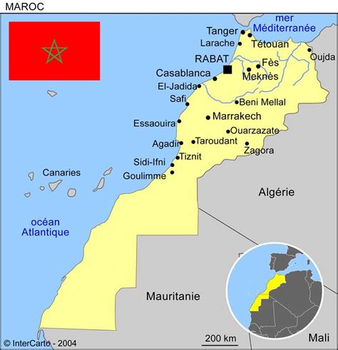maroc sur une carte