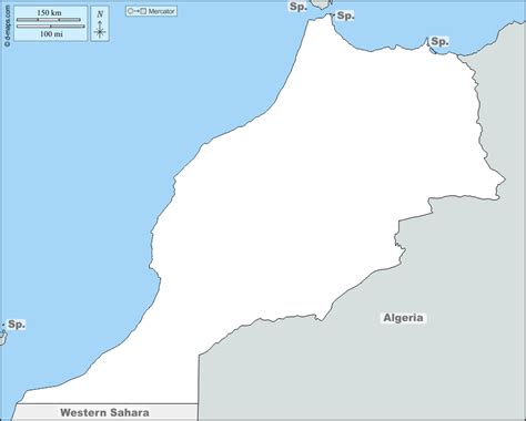 marocco cartina muta
