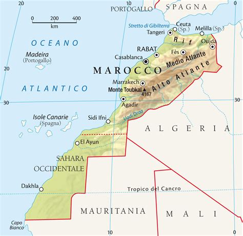 marocco cartina politica