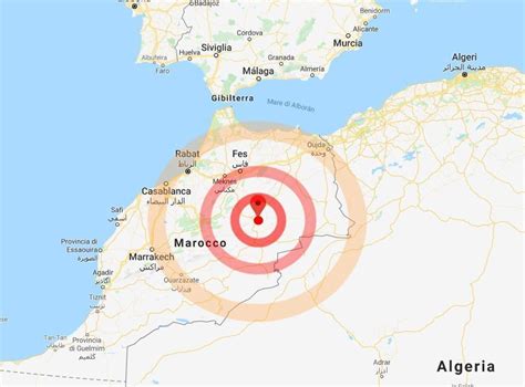 marocco mappa terremoto