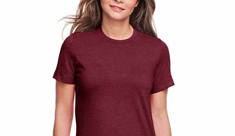 Maroon Color Shirt Girl Hypernation High Neck Cotton T For Women Amazon