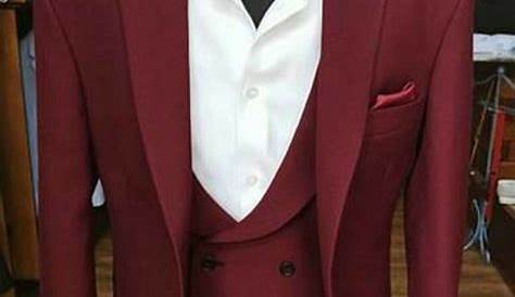 Mens Corduroy 3 Piece Suit Maroon Classic Tailored Fit