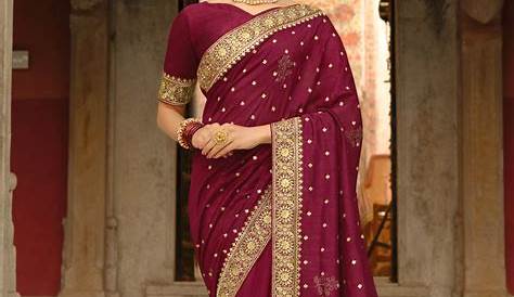 Maroon Colour Silk Saree Images Palash Heavy With Designer