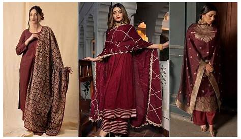 Buy Elegant Look Maroon Colour Salwar Suit For Womens Ethnicwear On