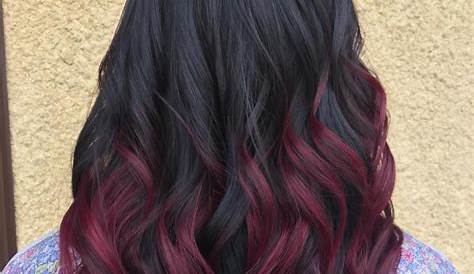 Black to Maroon Ombre … Maroon hair, Burgundy hair ombre
