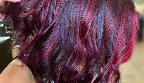 Maroon Hair With Purple Highlights Burgundy And Burgundy , Color