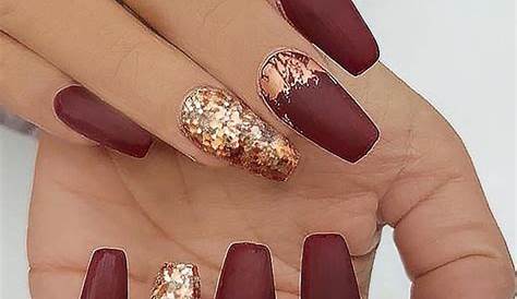 Maroon Nails With Gold Top 50 Best And For Women Luxe