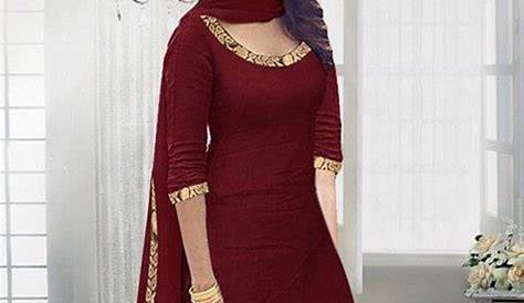 Maroon Plain Churidar Colour Combination Pink Banarasi Silk Suit 59367 Suits