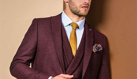 Maroon Suit With Gold Tie Champagne Embroidered Tailcoat / Tuxedo Coat Burgundy
