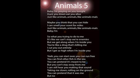 Animals Maroon 5 (lyrics) YouTube