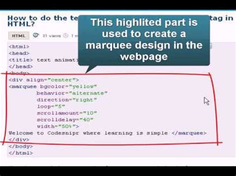 Marquee Tag In Html Loop