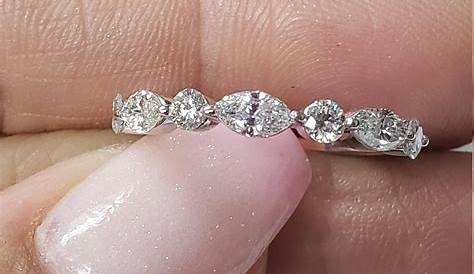 Marquise And Round Diamond Band Vintage In 950 Platinum