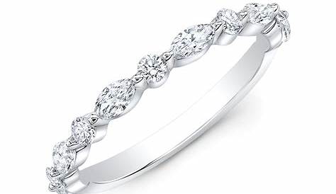 Marquise And Round Diamond Wedding Band Shane Co Aka Bead