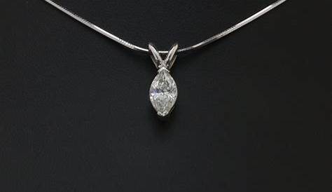 18ct White Gold 1.16ct Marquise Cut Diamond Pendant