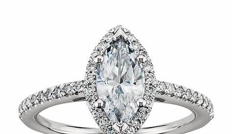 Marquise Cut Halo Diamond Engagement Ring Certified W Split Shank