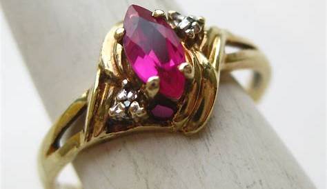 Marquise Cut Ruby Ring Estate Diamond CJ Charles Jewelers