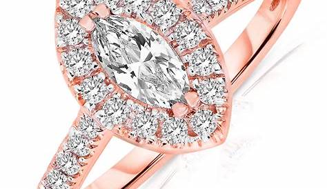 Marquise Diamond Double Prong Engagement Ring 14k Rose Gold Rockher