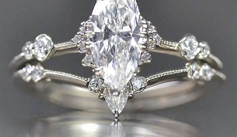 Bryson 18k White Gold Marquise 3 Stones Halo Engagement Ring