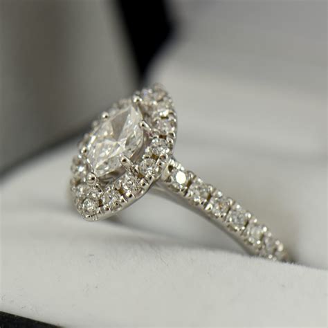 marquise diamond halo engagement rings