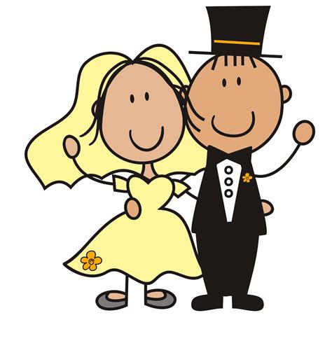 Premium Vector Cartoon illustration of couple just married. wedding