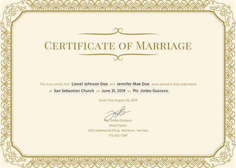 Free Marriage Certificate Template in PSD, MS Word, Publisher