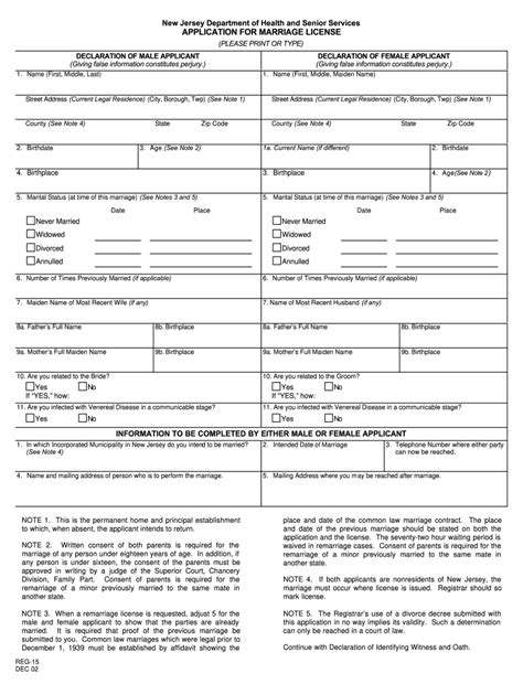 marriage license application new jersey