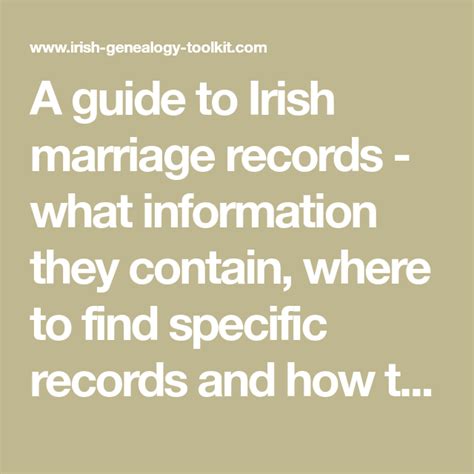 marriage records in ireland