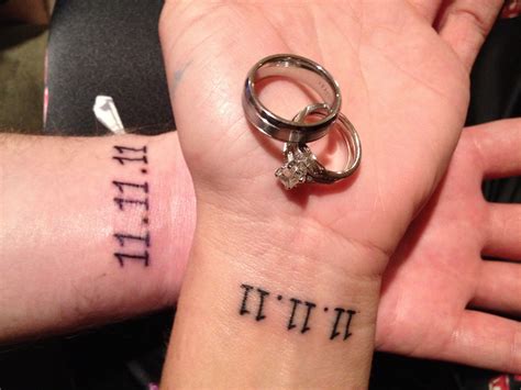 +21 Marriage Wedding Date Tattoos Designs Ideas