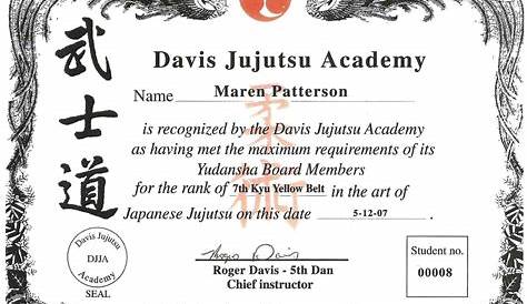 Martial Art Certificate Templates ~ Addictionary