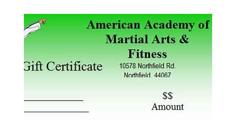Martial Arts Instructor Gift Certificate Templates | Easy to Use Gift