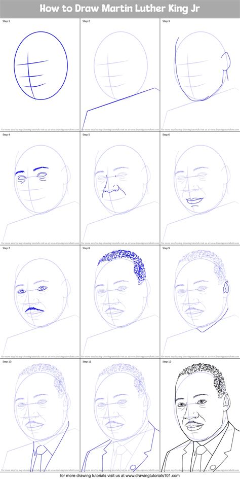 Learn How to Draw Martin Luther King Jr (Celebrities) Step
