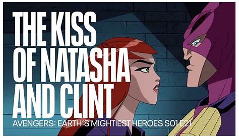 Marvel Avengers Assemble Black Widow And Hawkeye Kiss Clintasha Monochrome Youtube
