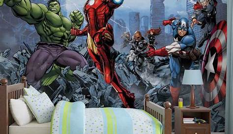 Marvel Papier Peint Avengers Comics "Stripes" Avec Captain