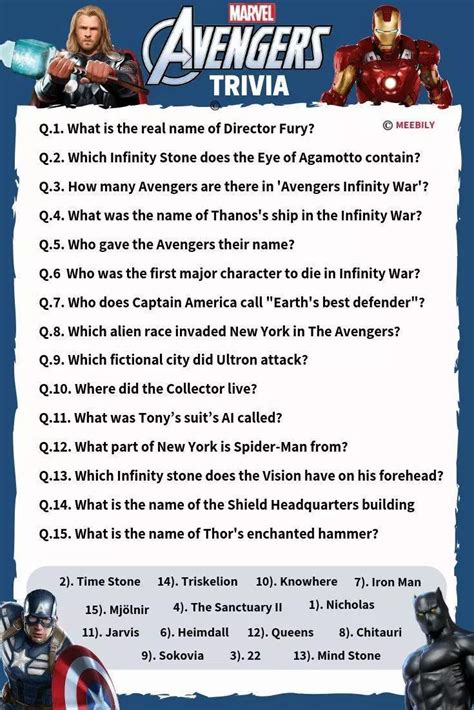 marvel quiz questions and answers printable