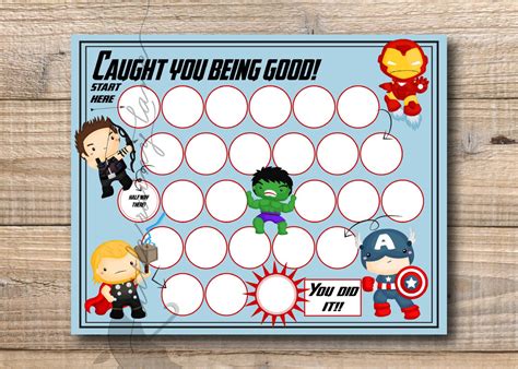Marvel Sticker Chart Printable