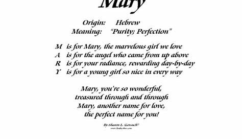 Mary - Meaning of Name