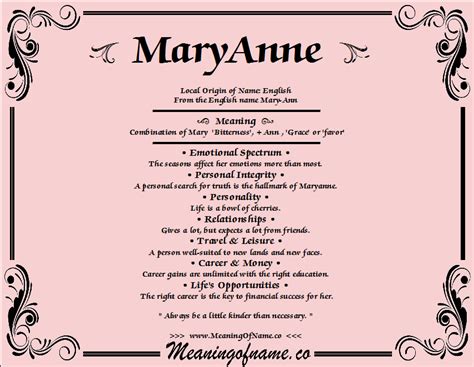 mary anne name meaning