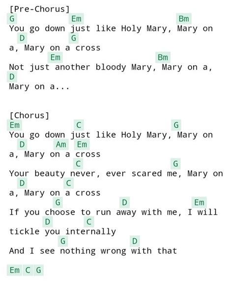 mary on a cross text