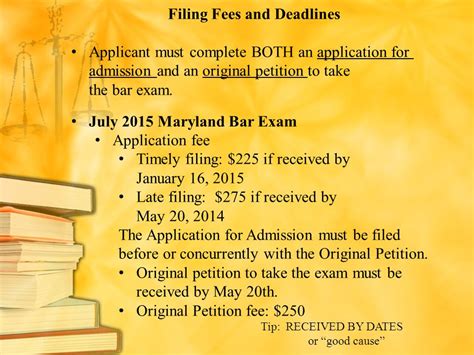 maryland bar application deadline