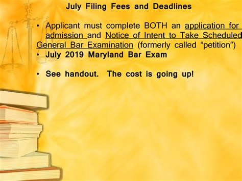 maryland bar exam application deadline