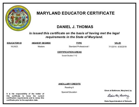 maryland certification for teachers