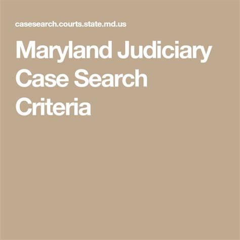 maryland judiciary case search criteria