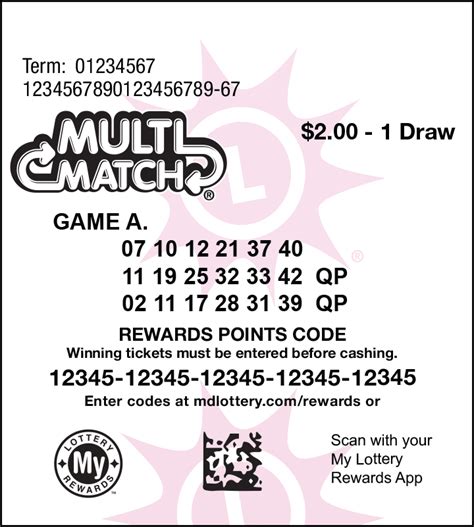 maryland lottery multi match numbers