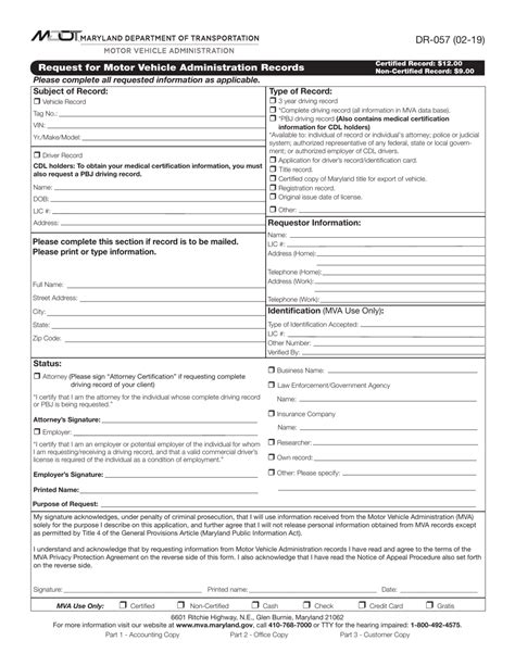 maryland motor vehicle administration forms