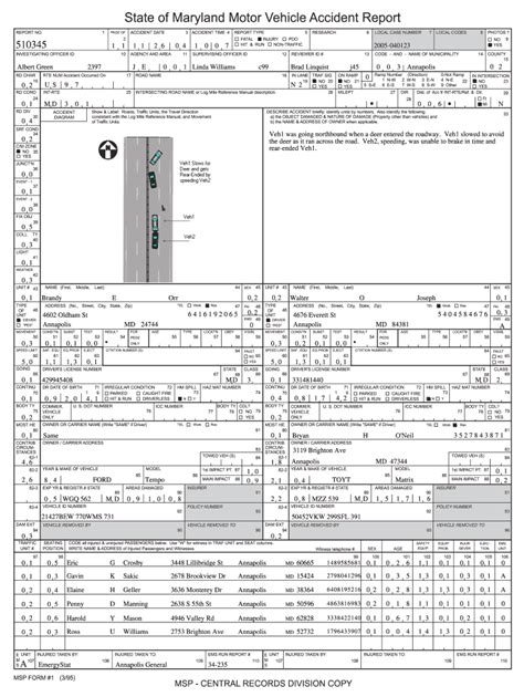 maryland state police accident report